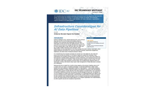 IDC Technology Spotlight: Infrastructure Considerations for AI Data Pipelines 