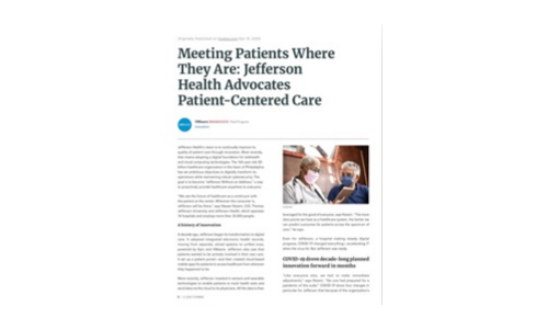 Meeting Patients Where They Are: Jefferson Health Advocates Patient-Centered Care