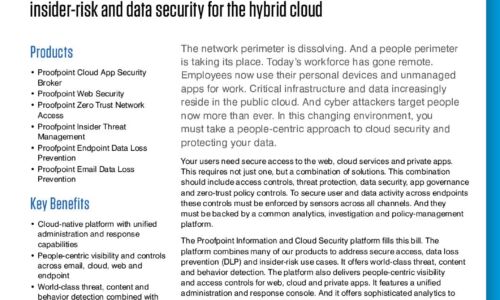 Proofpoint Information and Cloud Security Platform