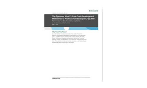 The Forrester Wave™: Low-Code Development Platforms For Professional Developers, Q2 2021